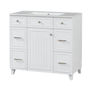 Bathroom Vanity With Ceramic Sink, Soft Close Doors, Adjustable Shelves by HouseOfZazla