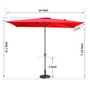 6.5FT x 10FT Patio Umbrella Outdoor Red Uv Protection