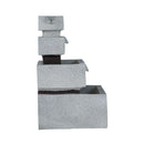 Decorative 4 Tier Block Fountain With Light, For Indoor And Outdoor - Black / Gray by HouseOfZazla