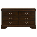 Louis Philippe 6-drawer Dresser Cappuccino