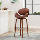 Lumos Mid Century Modern Upholstered Swivel Barstool by HouseOfZazla
