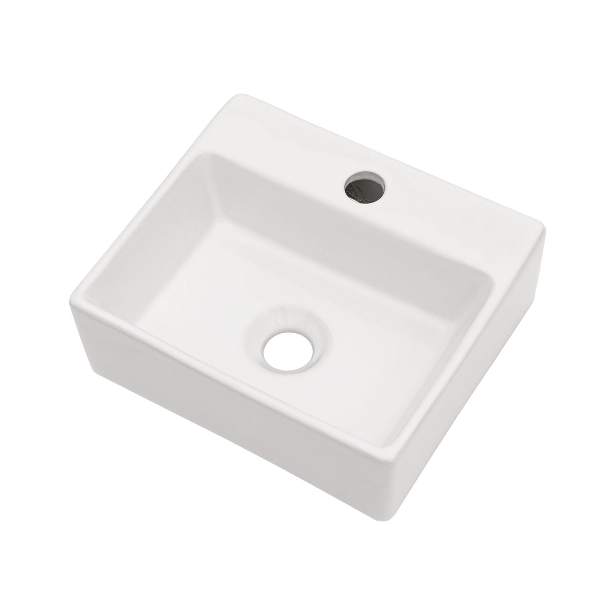 Ceramic Rectangle Wall Mount Bathroom Sink With Single Faucet Hole, photo 19 of 20
