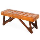 Mia - Bench With Buttons - Brown / Rustic by HouseOfZazla