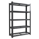 Heavy Duty 5 Tier Adjustable Metal Mesh Storage Rack With 2000 Lbs Capacity - Brushed Nickel by HouseOfZazla