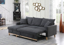 Colton - Reversible Sleeper Sectional Sofa With Storage Chaise - Dark Gray by HouseOfZazla