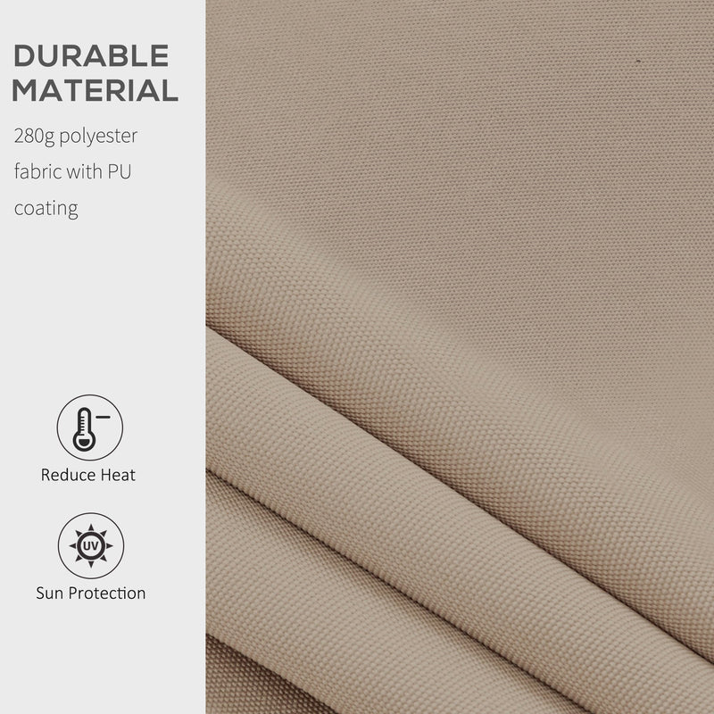 8' x 7' Patio Retractable Awning, Manual Exterior Sun Shade Deck Window Cover, Brown