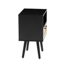 15.75" Rattan End Table With Drawer And Solid Wood Legs, Modern Nightstand, Side Table For Living Room, Bedroom by HouseOfZazla