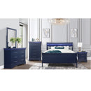 Charlston - Modern Sleigh Design Bed With LED by Unique Piece Furniture