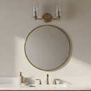 Regal - Double Light Vanity With Clear Ribbed Satin - Antique Brass / Clear by HouseOfZazla