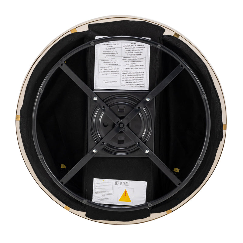 360 Degree Swivel Accent Chair Velvet Modern Upholstered Barrel Chair Over-Sized Soft Chair with Seat Cushion for Living Room, Bedroom, Office, Apartment, Beige