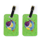 Tropical Fish on Green Luggage Tag