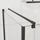 Corner Shower Enclosure, Frameless Pivot Door - Matte Black by HouseOfZazla