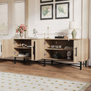 4 Door TV Cabinet with Adjustable Shelves and Storage Spaces by HouseOfZazla