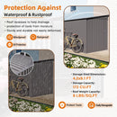 Lean To Shed With Windows, Tool House With Sloping Roof With 2 Vents And 1 Side Open Door For Backyard - Gray by HouseOfZazla