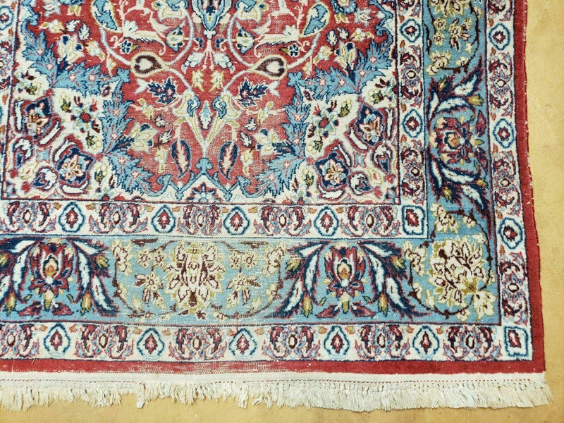 3' 5" X 5' 8" Vintage Handmade Turkish Wool Rug Carpet Vegetable Dyes Nice Red