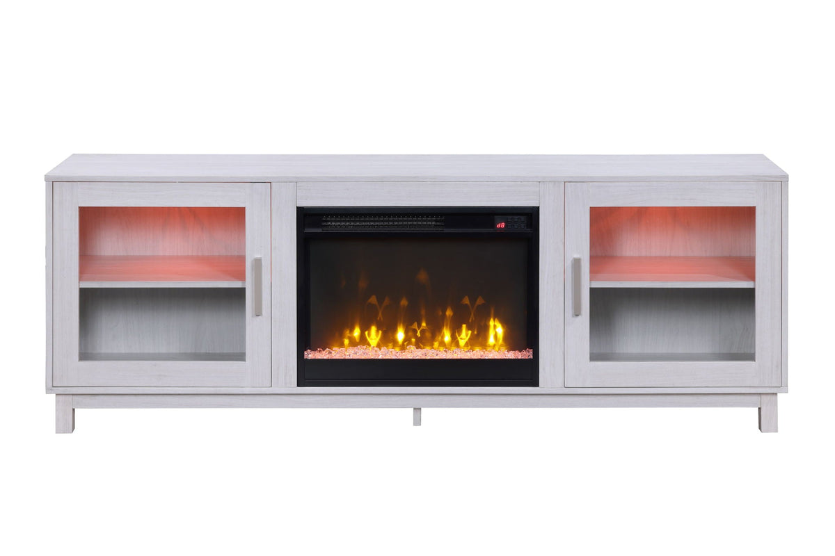 Summit - TV Stand Console With Fireplace - White Walnut Finish, photo 17 of 17