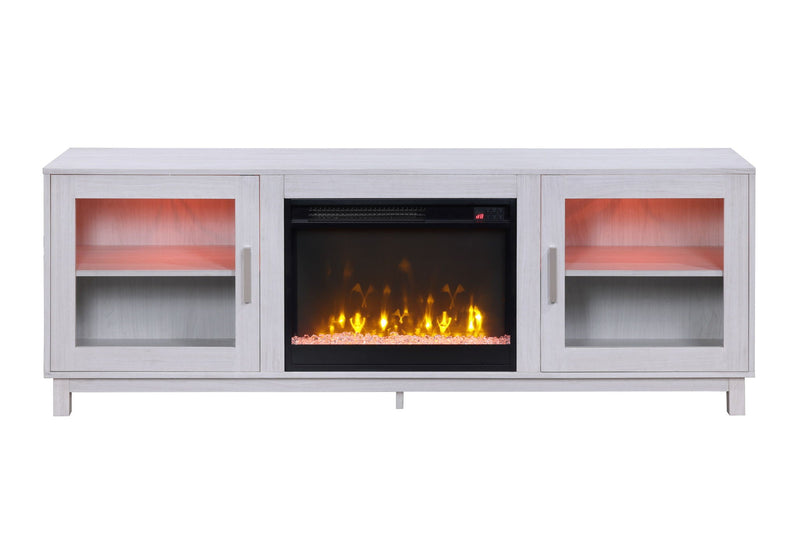 Summit - TV Stand Console With Fireplace - White Walnut Finish, photo 17 of 17