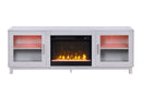 Summit - TV Stand Console With Fireplace - White Walnut Finish by HouseOfZazla
