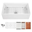 Kitchen Sink Workstation 33" Single Bowl Sink With Work Surface - White by HouseOfZazla