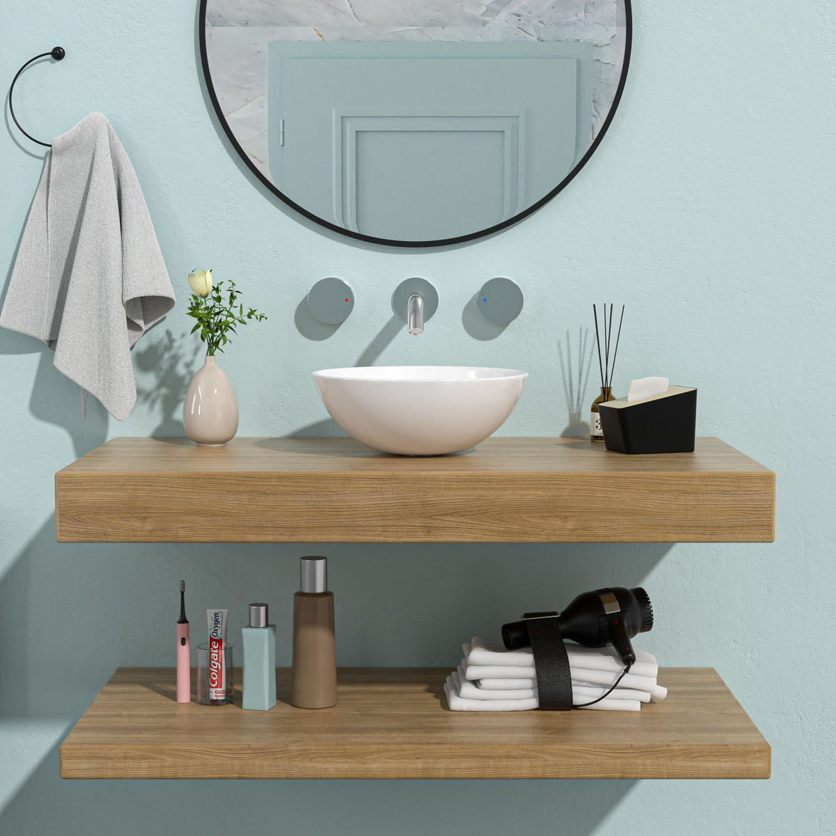 Modern Ceramic Circular Vessel Bathroom Sink, photo 15 of 16