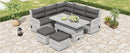 Outdoor Furniture Set Patio Rattan with Recliners and Tables