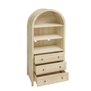 Arched Kitchen Pantry, Modern Farmhouse Wood Kitchen Storage Cabinets, Arched Storage Display Cabinet With Adjustable Shelves, Versatile Cupboard For Kitchen, Dining Room, Living Room - Natural by HouseOfZazla