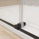 Frameless Double Sliding Soft Close Bathtub Shower Door, 5 / 16" Clear Nano Coated Tempered Glass And 304 Stainless Steel Handle - Matte Black by HouseOfZazla