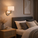 Nebula - Base Wall Lamp With Rotary Switch Shade - Brushed Nickel / Silver / White by HouseOfZazla
