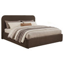 Anders Upholstered Eastern King Storage Lift Platform Bed Chocolate