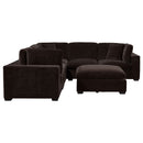 Lakeview 5-piece Upholstered Modular Sectional Chocolate