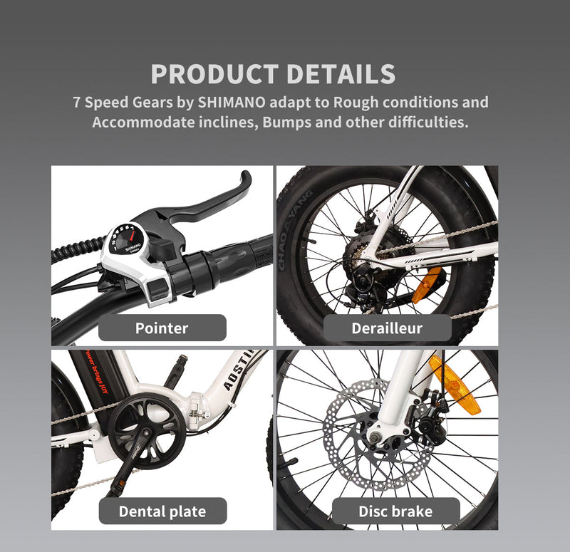G20 Folding Electric Bike Ebike Bicycle 500W Motor 20" Fat Tire With 36V/13Ah Li-Battery New Model
