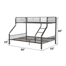 Caius - Twin Long/Queen Bunk Bed - Gunmetal