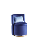 360 Swivel Accent Chair with Storage Function, Velvet Curved Chair with Gold Metal Base for Living Room, Nursery, Bedroom