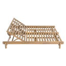 Light Teak Finish Acacia Wood Double Chaise Lounger