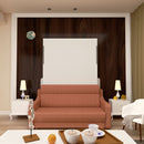 Morden Deisgn Vertical Murphy Bed With Sofa For Bedroom Or Guestroom White Wall Bed Space Saving Hidden Bed With New Style Gas Struts - Orange by HouseOfZazla