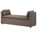 Isiah - Raised Arm Accent Bench - Brown by HouseOfZazla