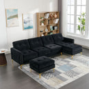 Modern L - Shape Convertible Sectional Sofa With Movable Ottoman by HouseOfZazla
