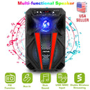 8Ó Wireless Party Speaker Subwoofer Bass Portable TWS Party Speaker w/ Microphone Support FM Radio Remote Control MMC Car Slot LED Colorful Lights
