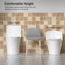 Elegant One Piece Toilet With Tornado Dual Flush, Siphonic S Trap 12", Soft Close Seat, Dual Flush, Ada Height, Glossy - Gloss White by HouseOfZazla