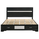 Miranda 51-inch Wood California King Storage Panel Bed Black
