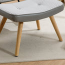 35.5 inch Rocking Chair, Soft Houndstooth Fabric Leather Fabric Rocking Chair for Nursery, Comfy Wingback Glider Rocker with Safe Solid Wood Base for Living Room Bedroom Balcony (light grey)