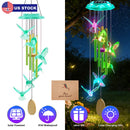 Solar Wind Chime with Color-Changing LED & Aluminum Tubes