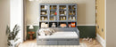 Daybed With Glass Door Storage Cabinets, Built In LED Lighting And Shelves by HouseOfZazla