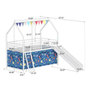 Jack - House Loft Bed With Slide And Curtain Set by Unique Piece Furniture