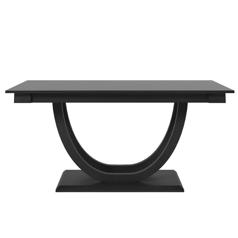 6-Piece Wood Half Round Dining Table Set Kitchen Table Set with Long Bench and 4 Dining Chairs, Modern Style, Gray