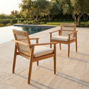 Outdoor Dining Chairs Set of 2 with Acacia Wood and Rope Design by HouseOfZazla