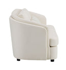 Mariko - Linen Loveseat With 2 Toss Pillows - Beige by HouseOfZazla