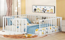 Metal Floor Bed Frame With Fence And Door by HouseOfZazla