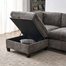 Chenille Upholstered L-Shape Sectional Couch