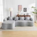 Modular L-Shape Sectional Sofa With Curved Chaise